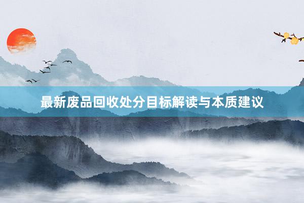 最新废品回收处分目标解读与本质建议